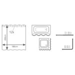 RIDDER Rideau de douche Smile 180x200 cm