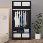 vidaXL Garde-robe Noir 100 x 50 x 200 cm Bois d'ingénierie