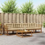 vidaXL Ensemble de canapés d'extérieur 5 Pièces Naturel et Beige
