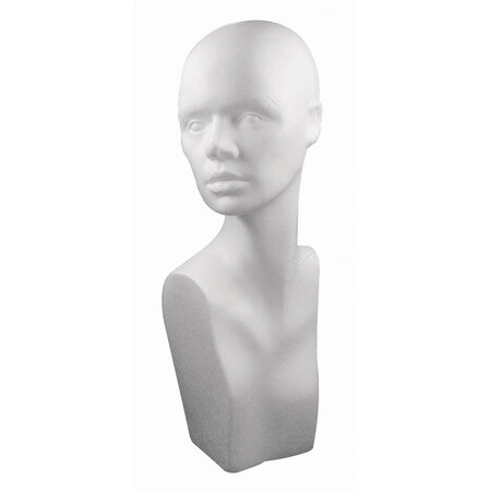 Tête en polystyrène Femme 53 cm