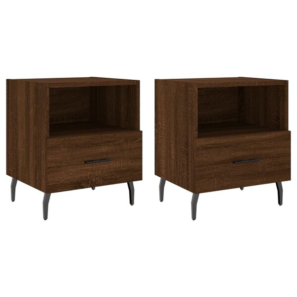 vidaXL Tables de chevet 2 Pièces chêne marron 40x35x47 5 cm