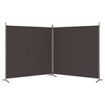 vidaXL Cloison de séparation 2 panneaux Marron 348x180 cm Tissu