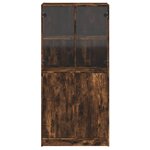 vidaXL Buffet haut avec portes chêne fumé 68x37x142 cm bois ingénierie