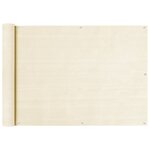 vidaXL Écran de balcon Crème 75x400 cm PEHD