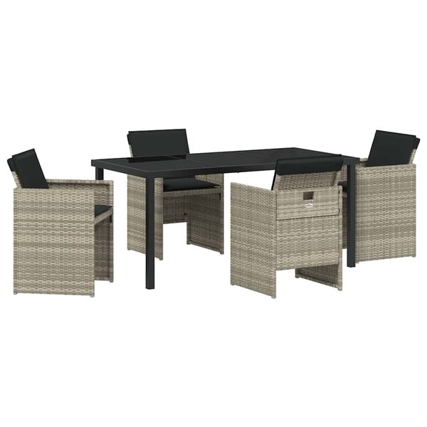vidaXL Ensemble de salle à manger pour jardin 5 Pièces Gris clair