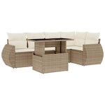 vidaXL Salon de jardin avec coussins 6 Pièces beige résine tressée