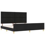 vidaXL Cadre de lit avec tête de lit Noir 200 x 200 cm tissu