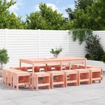 vidaXL Ensemble à manger de jardin 17 Pièces bois massif de Douglas
