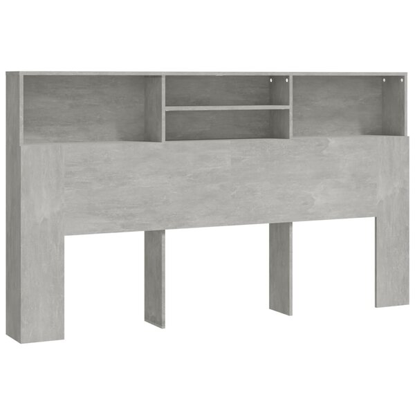 vidaXL Armoire de tête de lit Gris béton 180x19x103 5 cm