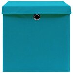 vidaXL Boîtes de rangement avec couvercles 10Pièces 28x28x28cm Bleu azuré