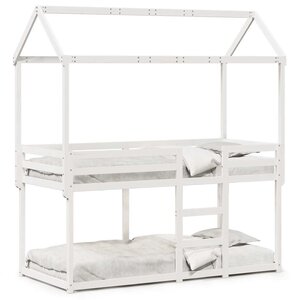 vidaXL Lit superposé sans matelas blanc 90x190 cm bois de pin massif