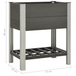Vidaxl lit surélevé de jardin avec étagère 75x50x90 cm wpc gris