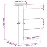 vidaXL Table de chevet blanc 45x50x65 cm bois d'ingénierie
