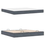 vidaXL Cadre de lit Gris foncé 200 x 200 cm Velours