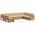 vidaXL Ensemble de canapés d'extérieur 9 Pièces Naturel et Beige