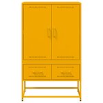 vidaXL Buffet haut jaune moutarde 68x39x111 5 cm acier