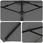 vidaXL Parasol cantilever de jardin Anthracite 372 x 198 x 253 cm