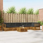 vidaXL Ensemble de canapés d'extérieur 7 Pièces Naturel et Anthracite