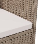 vidaXL Chaises de jardin avec coussins lot de 2 Résine tressée Beige