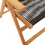 vidaXL Chaises inclinables de jardin lot de 6 noir bois massif acacia