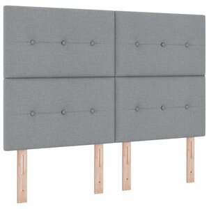 vidaXL Lit à ressort LED avec matelas Gris clair 160 x 200 cm tissu