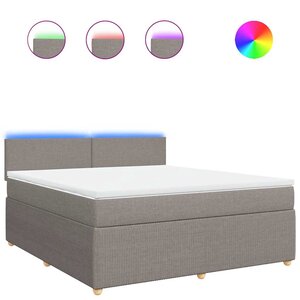 vidaXL Sommier à lattes de lit avec matelas Taupe 180x200 cm Tissu