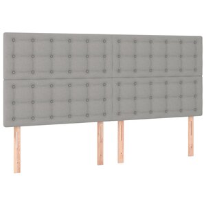 vidaXL Têtes de lit 4 Pièces Gris clair 90x5x78/88 cm Tissu