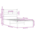 vidaXL Cadre de lit sans matelas avec tête de lit 75x190 cm