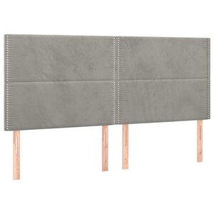 vidaXL Têtes de lit 4 Pièces Gris clair 100x5x78/88 cm Velours