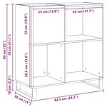 vidaXL Meuble à vinyles Chêne noir 85 x 38 x 89 cm Bois d'ingénierie