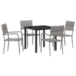 vidaXL Ensemble de salle à manger pour jardin 5 Pièces Gris Poly rotin