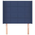 vidaXL Tête de lit avec oreilles Bleu 103x16x118/128 cm Tissu