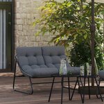 vidaXL Mobilier de jardin Noir Acier enduit de poudre