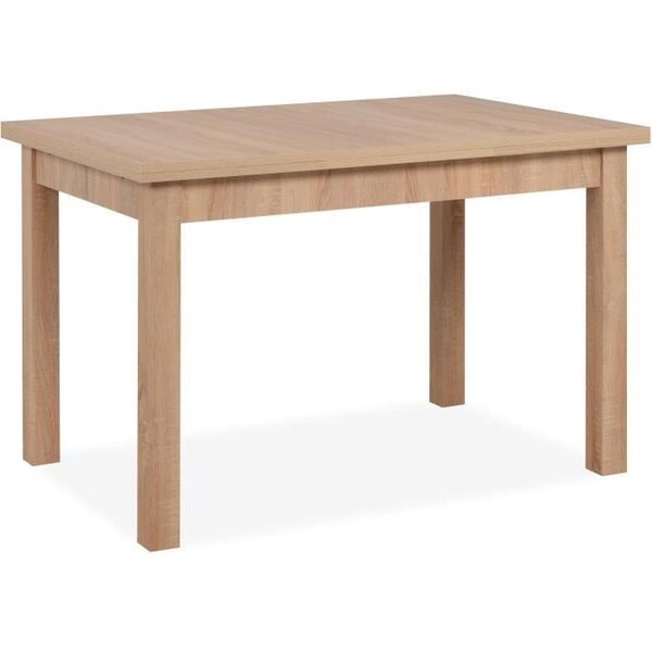Table à manger extensible LONGFORD - 6 à 10 personnes - Mélaminé chêne - 120-200 x 76 x 80 cm