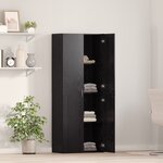 vidaXL Buffet en chêne noir - 60 x 32 x 153 cm - Bois d'ingénierie