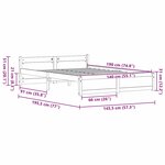 vidaXL Cadre de lit Marron cire 140 x 190 cm Bois massif en pin