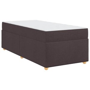vidaXL Cadre de lit avec matelas Marron foncé 100 x 200 cm tissu