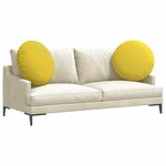 vidaXL Coussins de siège 2 Pièces Jaune clair Ø80 x 29 cm tissu