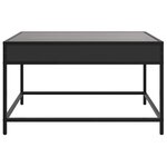 vidaXL Table basse avec LED infini noir 70x50x41 cm