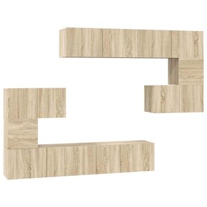 vidaXL Ensemble de meubles TV 8 Pièces Chêne sonoma Bois d'ingénierie