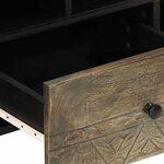 vidaXL Meuble TV noir 100x33x46 cm bois massif de manguier