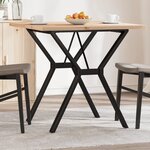 vidaXL Table à manger cadre en Y 80x80x75 5cm bois de pin massif fonte