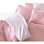 Parure de lit - housse de couette 220 x 240 + 2 taies d'oreiller 60 x 60 coton renforcé - Rose