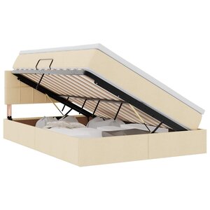 vidaXL Lit avec rangement et matelas avec matelas Crème 120 x 200 cm