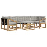vidaXL Ensemble de canapés d'extérieur 8 Pièces Blanc et gris clair
