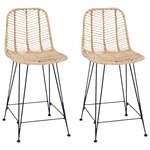 vidaXL Chaise de bar 2 pc Naturel 44 5 x 54 5 x 97 5 cm Rotin et métal