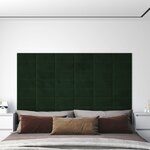 vidaXL Panneaux muraux 12 Pièces Vert foncé 30x15 cm Velours 0 54 m²