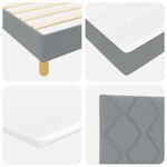 Lit à ressorts vidaXL avec matelas Gris clair 80x200 cm Tissu