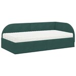 vidaXL Cadre de lit d'angle avec matelas 2 pc Vert foncé 80 x 200 cm