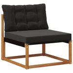 vidaXL Ensemble de canapés d'extérieur 5 pc Naturel et noir